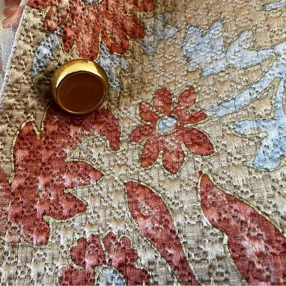 VINTAGE WILLIAM PEARSON Jacquard Three Piece Suit in Floral Tan Size 6 - Picture 13 of 16